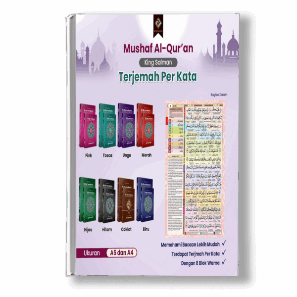 Al-Qur’an Terjemah Per kata Ukuran A4 harga Rp 200.000 dan A5 harga 170.000